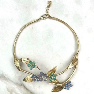 Authentic CHANEL Gripoix Glass Gold CC logo Necklace RARE EXCELLENT